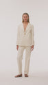Santo Tomas Embroidered Canvas Blazer / Ivory